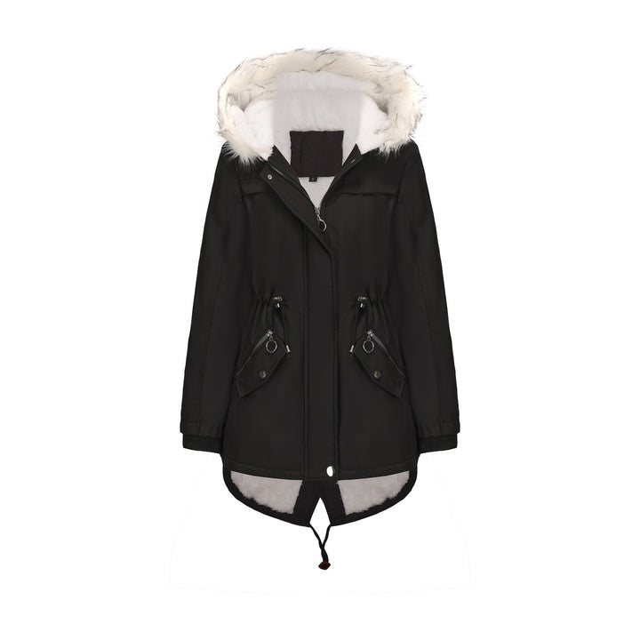 Damen modische Übergangsjacke mit kuscheligem Innenfutter und verstellbarem Bund Drune