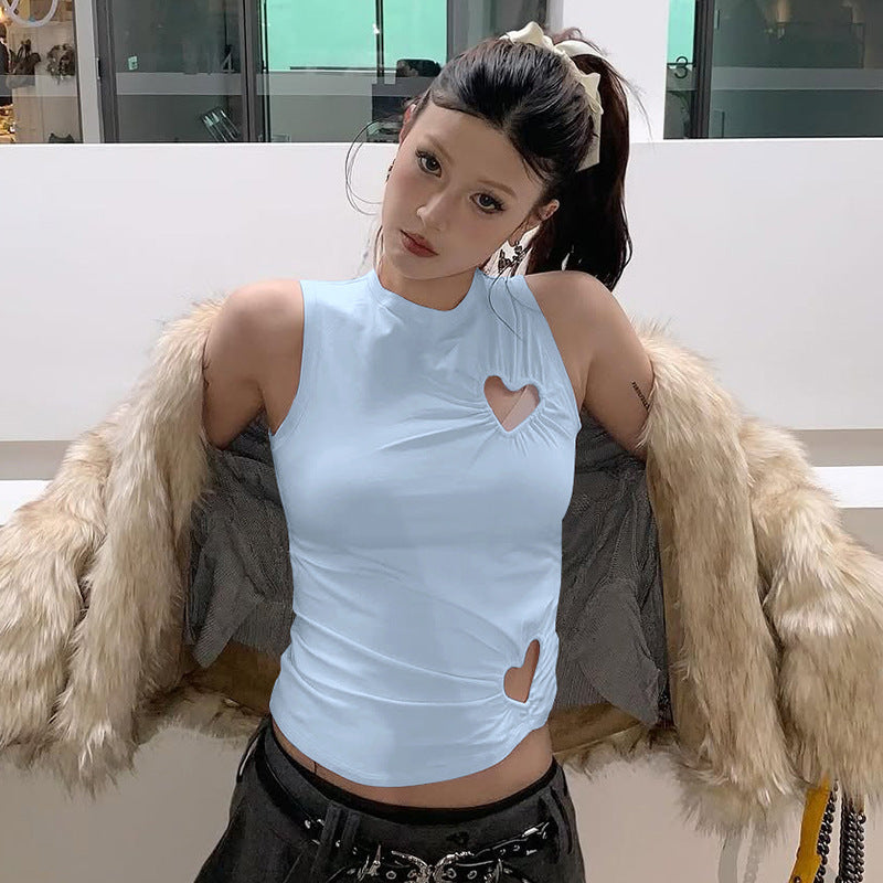 Damen modisches Trägershirt mit herzförmigem Cut-out und figurformendem Schnitt Drune