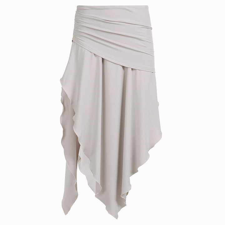 Damen asymmetrischer Wickelrock mit elegantem Faltenwurf Drune