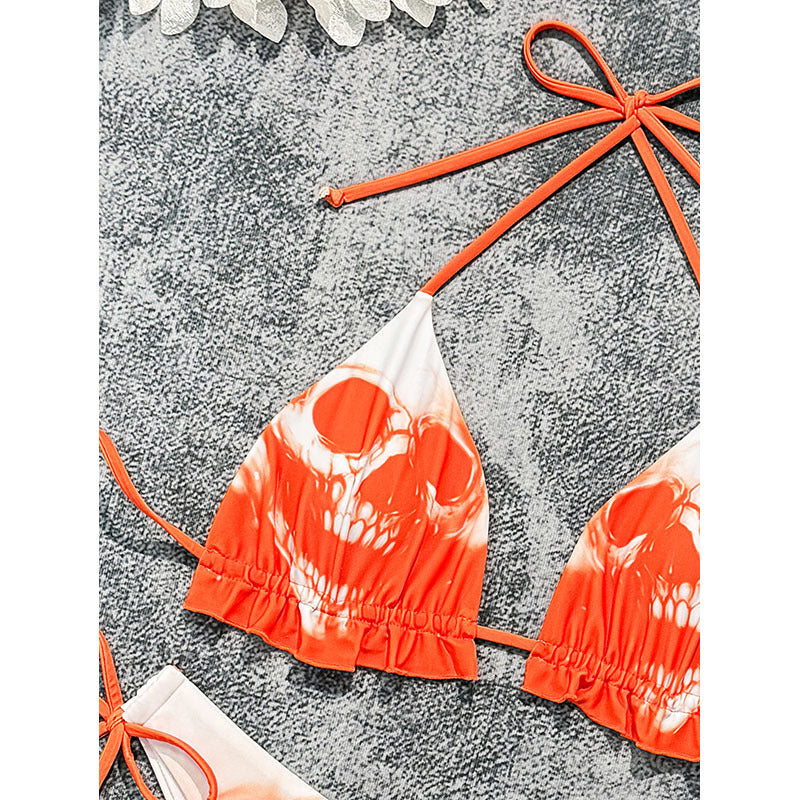 Damen Design-Bikini mit Skulls und Rüschendetails Drune
