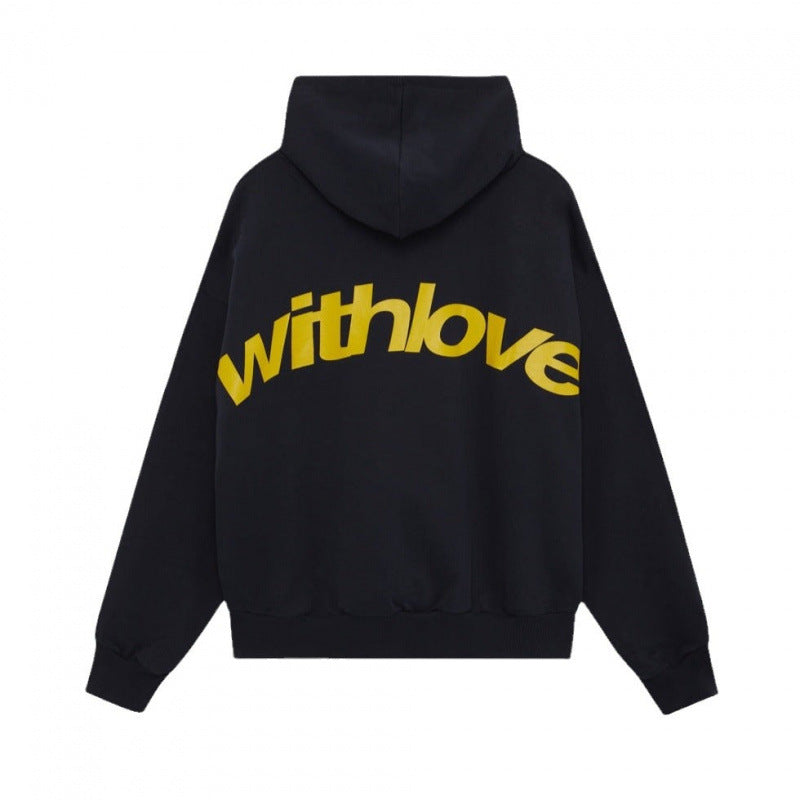 Unisex nan Oversized Kapuzenpullover mit großem Rückenprint und weichem Fleece Innen Drune