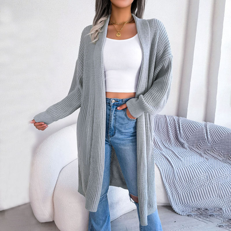 Drune | Einfarbige Strickjacke Für Elegante Outfits