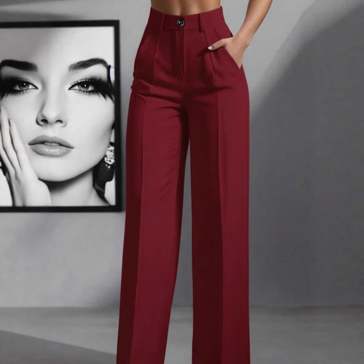 Damen elegante weite Bundfaltenhose Drune
