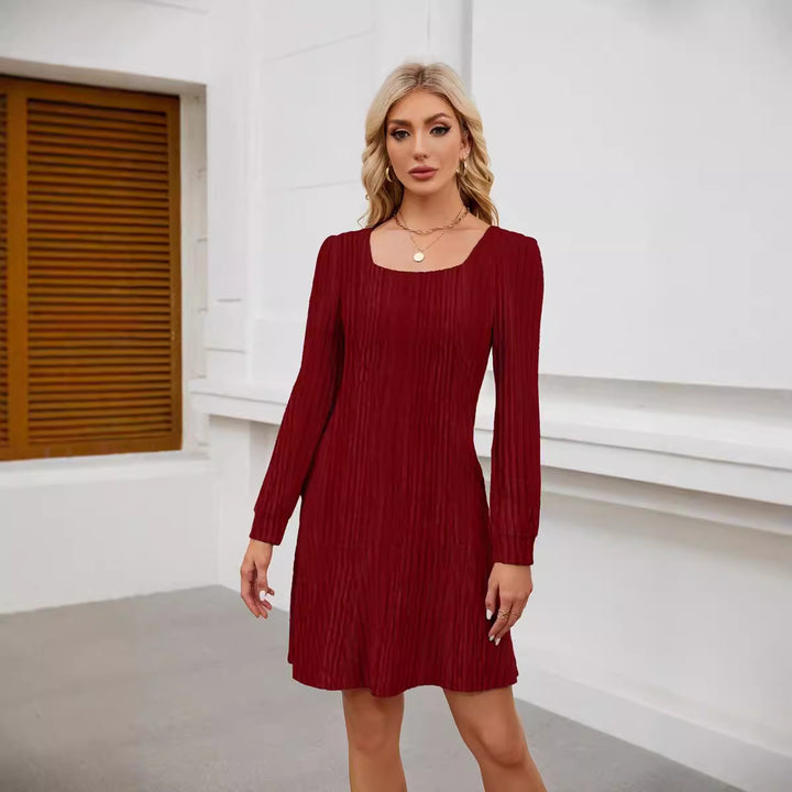 Damen gestricktes Midikleid Drune
