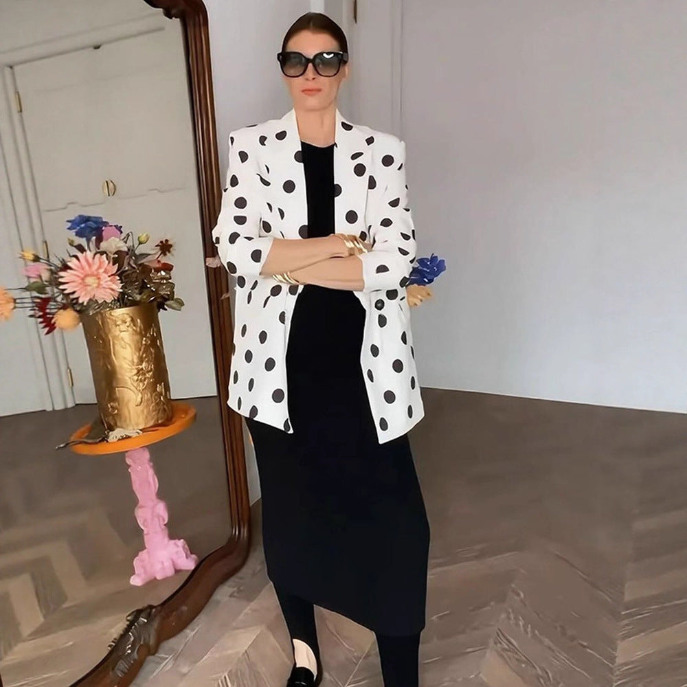 Damen modischer Blazer mit Punkten Drune