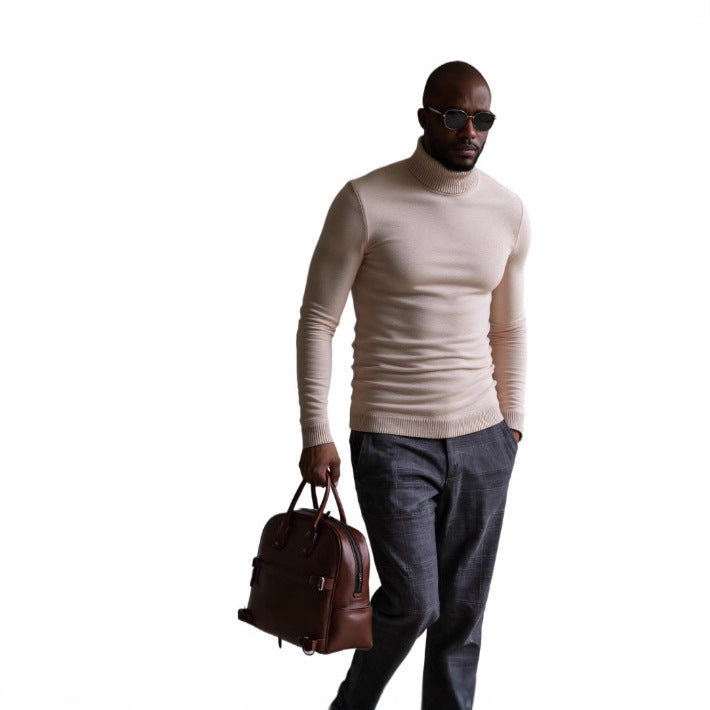 Herren rollkragen pullover mit feiner Struktur Drune