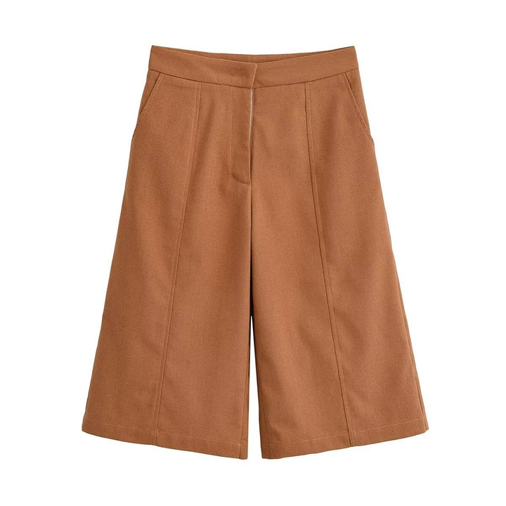 Damen weite Chino-Shorts mit eleganter Faltenlegung und praktischen Seitentaschen Drune