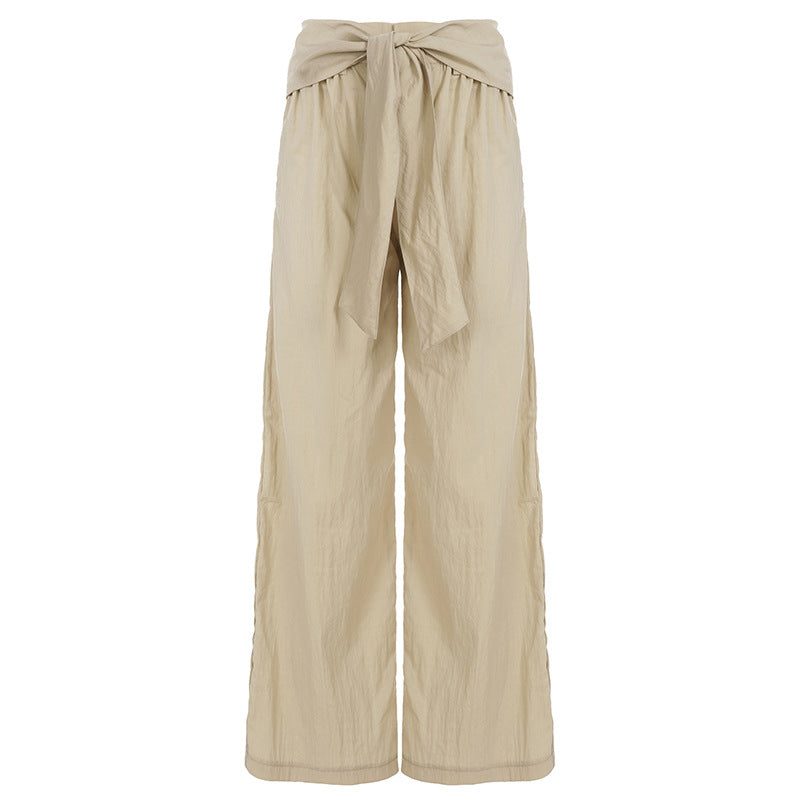 Damen Weite Stoffhose mit Bindegürtel Drune