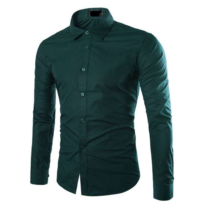 Herren Slim-Fit Langarm-Hemd Drune