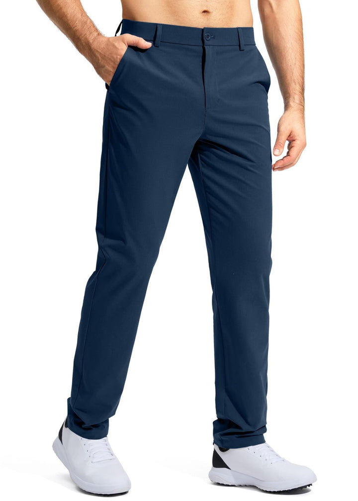 Herren nan elastische Golftwill-Hose mit geradem Schnitt, knitterfreiem Material und verdeckter Reißverschlusstasche Drune