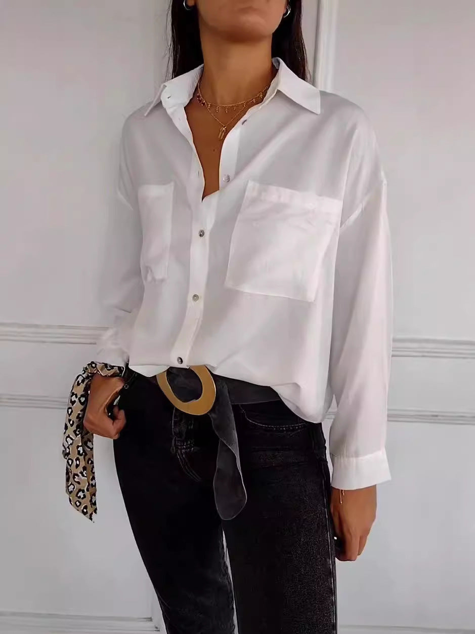 Damen Elegante Bluse mit Knopfleiste und feinen Details Drune