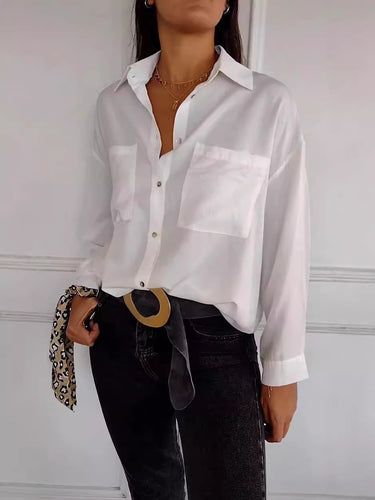 Damen Elegante Bluse mit Knopfleiste und feinen Details Drune