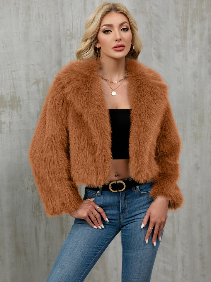 Damen Eleganter Kunstfellbolero Drune