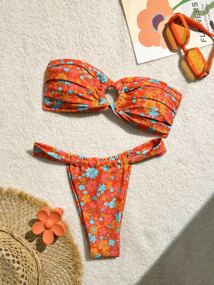 Damen Bandeau-Bikini mit stylischem Knotendesign Drune