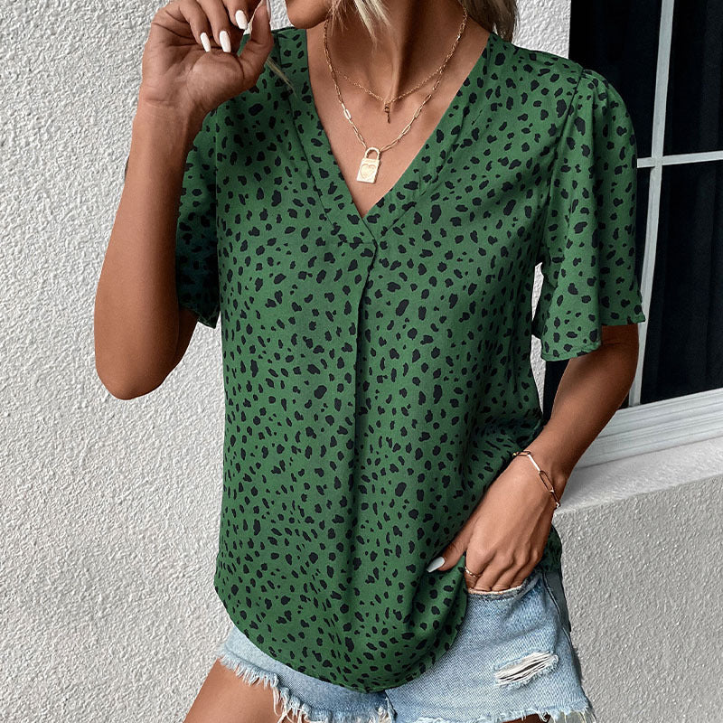 Damen Bluse mit lockerem Schnitt und voluminösen Ärmeln Drune