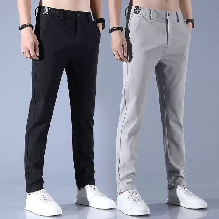 Herren elegante Anzughose mit elastischem Bund und praktischen Eingrifftaschen Drune