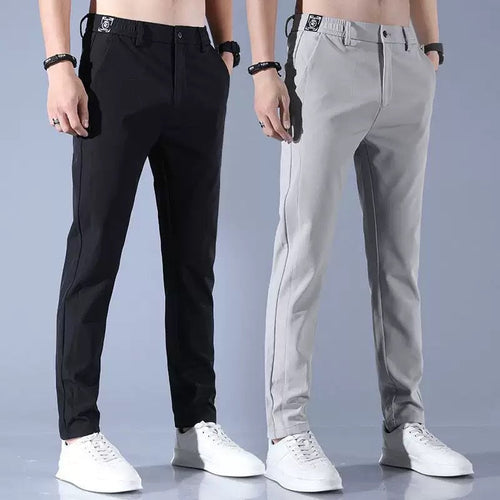 Herren elegante Anzughose mit elastischem Bund und praktischen Eingrifftaschen Drune