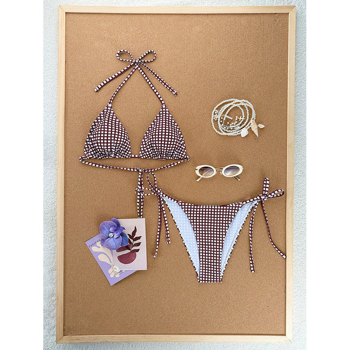 Damen Triangel-Bikini mit trendigem Leopardenmuster Drune