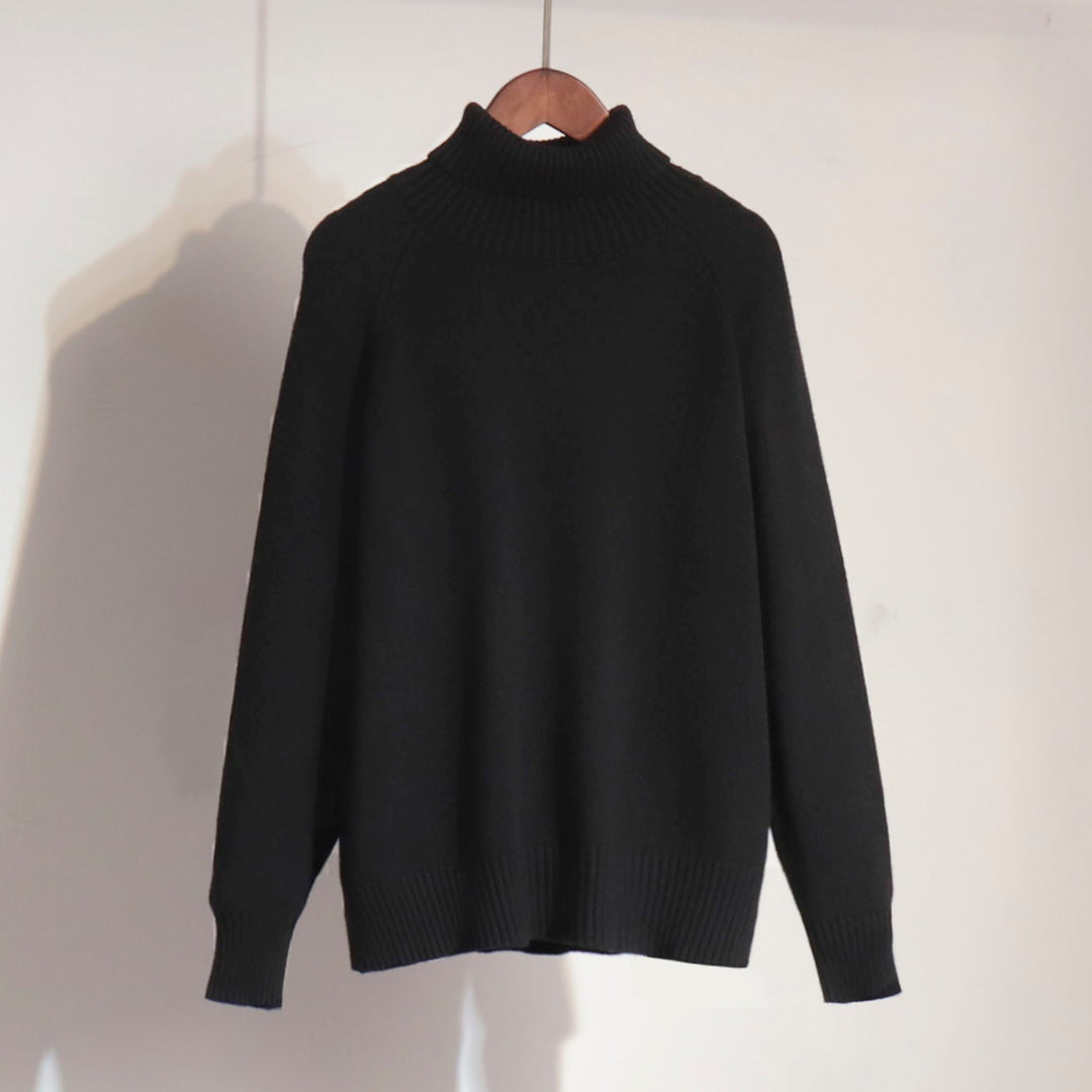Damen Unifarbenes Rollkragenpullover aus hochwertiger Wolle Drune