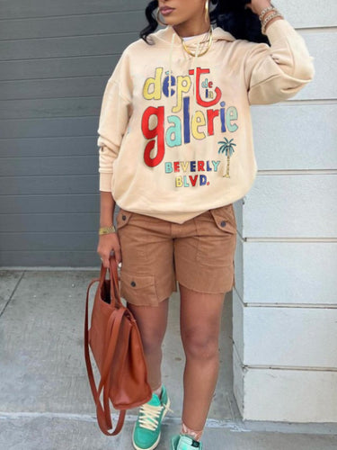 Damen Hoodie mit auffälligem Vintage-Logo Drune