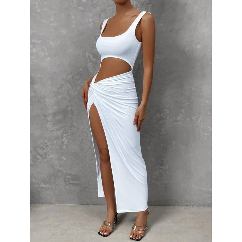 Damen Cut-Out Maxikleid mit seitlichem Schlitz und hochwertigem Material Drune