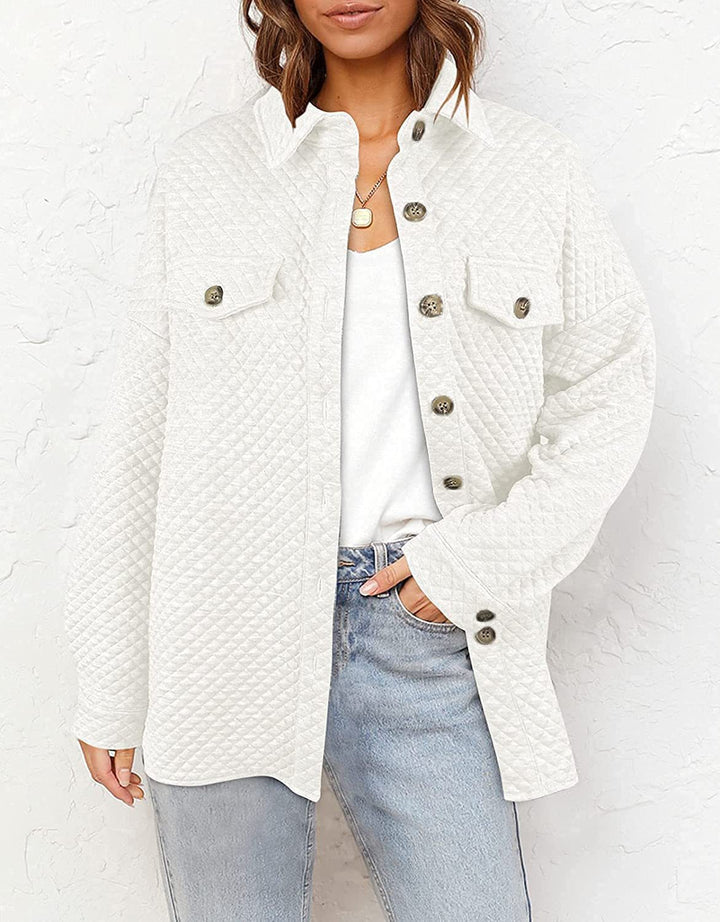 Damen gesteppte Overshirtjacke mit praktischen Brusttaschen und modernem Schnitt Drune