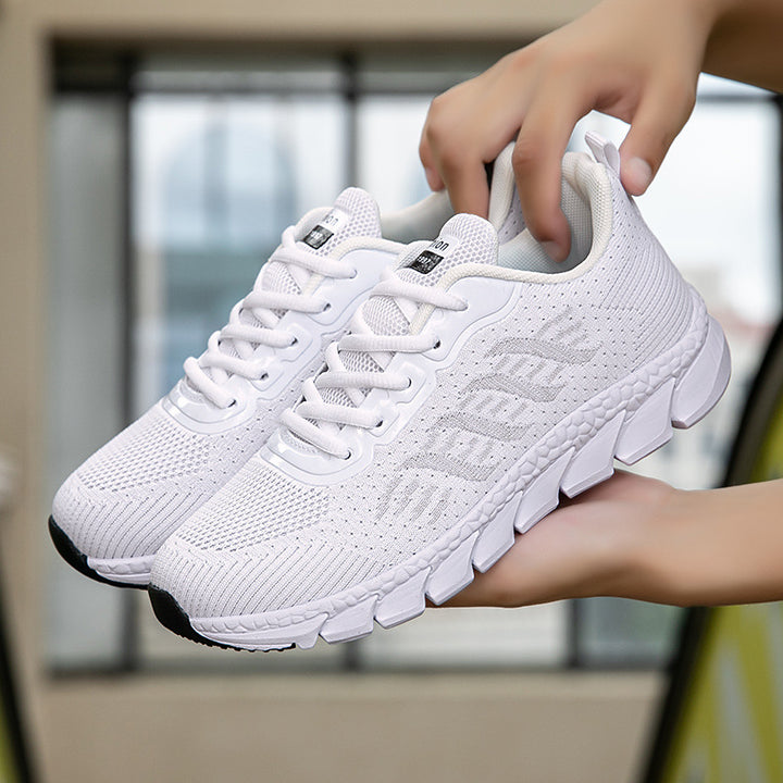 Damen nan nahtlose Strick-Laufschuhe mit viskoelastischem Komfort-Fußbett und segmentierter Flexlaufsohle Drune