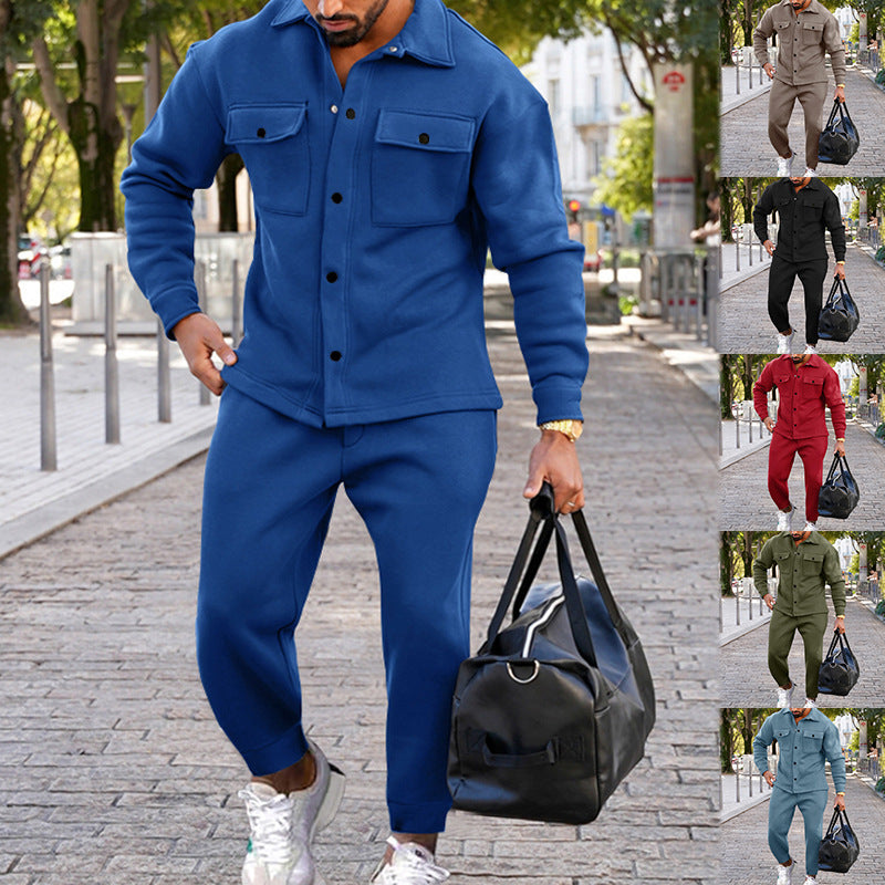 Herren Freizeit Set mit strukturiertem Oberteil und passenden Jogginghosen Drune