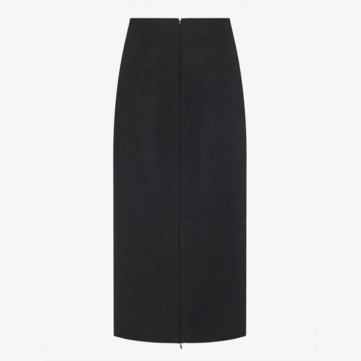 Damen eleganter Maxirock mit hohem Bund und minimalistischer Silhouette Drune