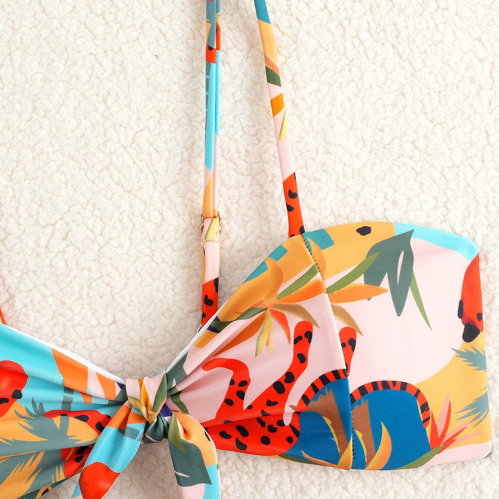 Damen Hochtailliertes Bikini-Set mit verspielt floralen Mustern Drune