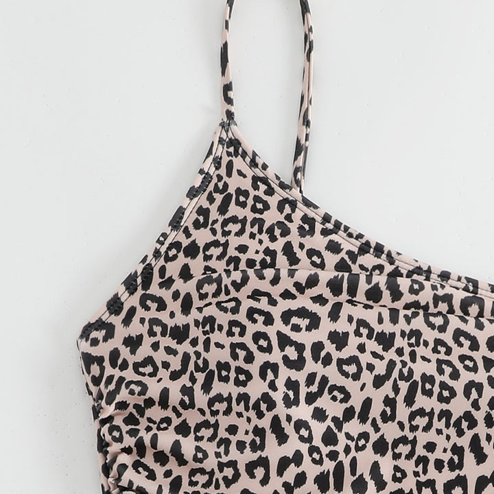 Damen One-Shoulder Badeanzug mit stylischem Animal-Print und femininen Raffungen Drune