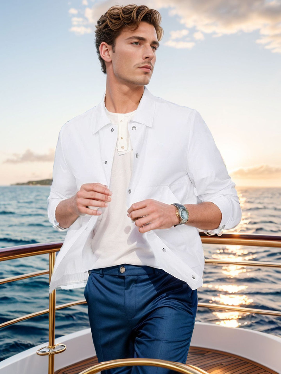 Herren lässige Sommerjacke mit Windschutz Drune