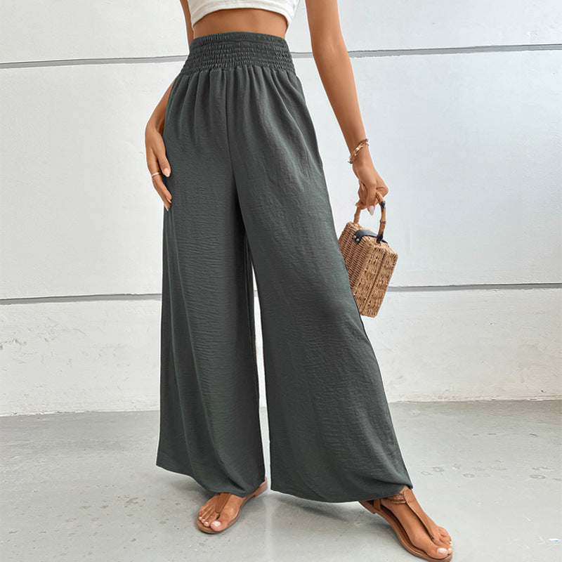 Damen Weit geschnittene Sommerhose mit elastischem Bund Drune