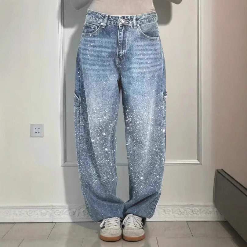 Damen Glitzernde Baggy-Jeans Drune