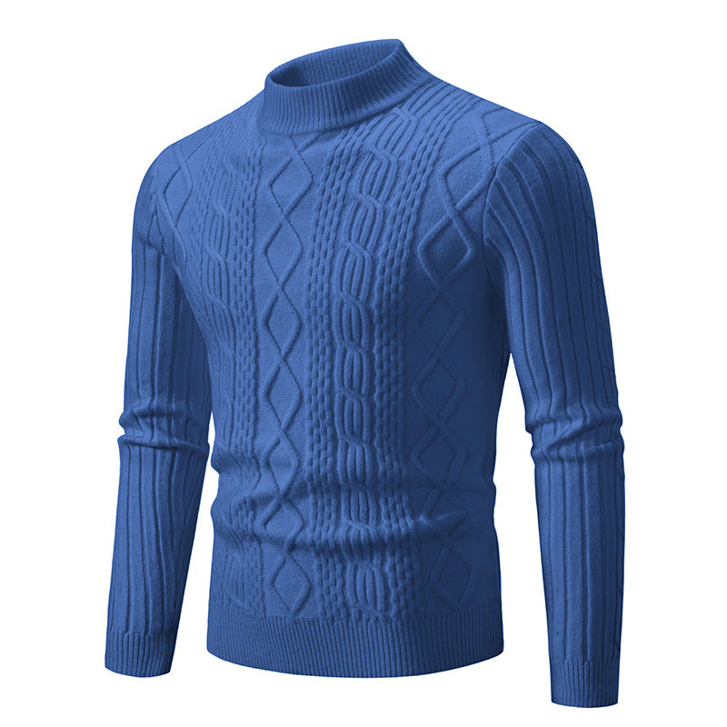 Herren Strickpullover mit hochgeschlossenem Kragen und Zopfmuster Drune