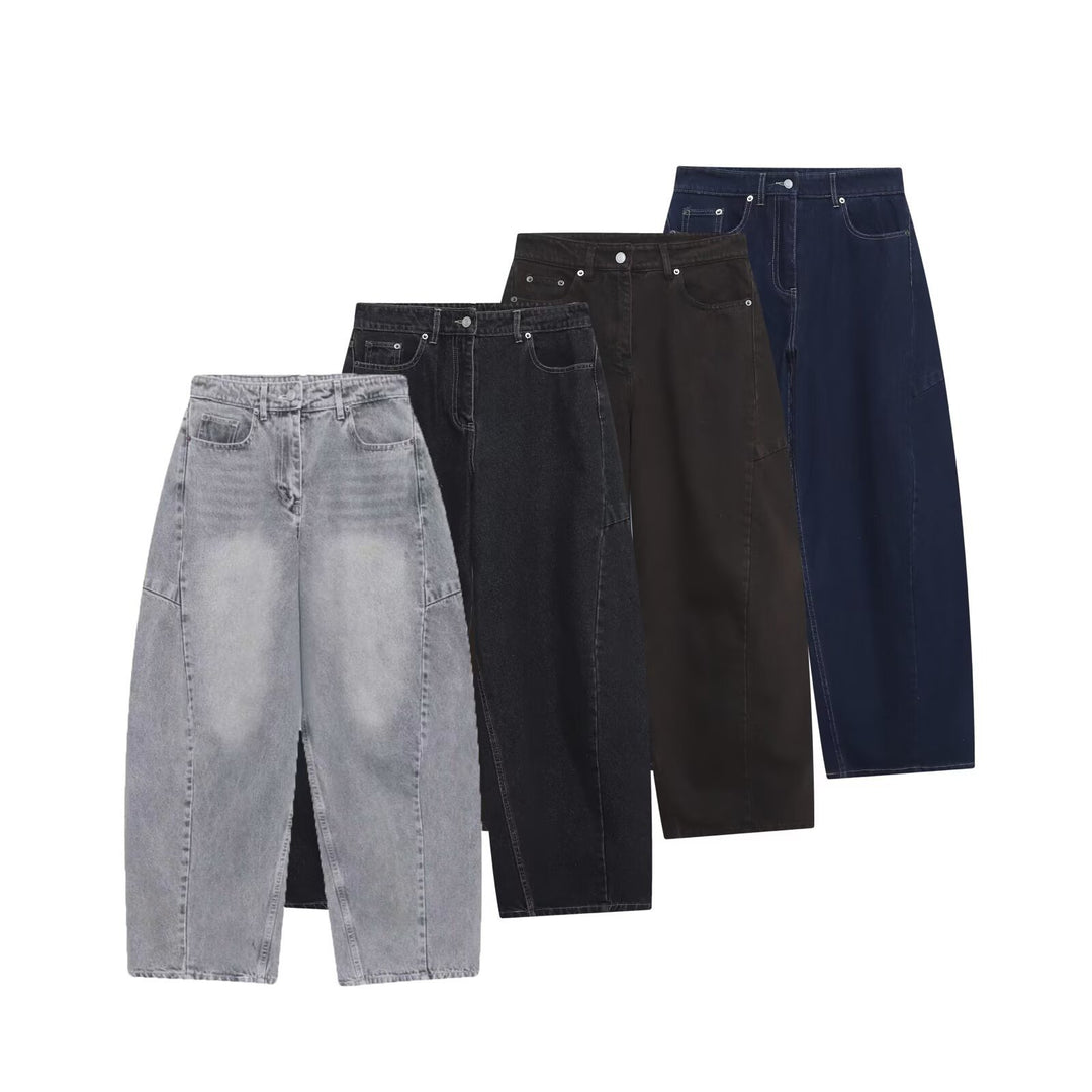 Damen weite Jeans im modernen Schnitt mit angesagten Cargo-Taschen Drune