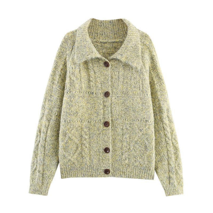 Damen Strickjacke mit modischem Kragen und Taschen Drune
