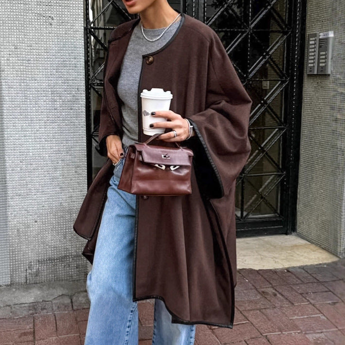 Damen versatile Wolle Cape Drune