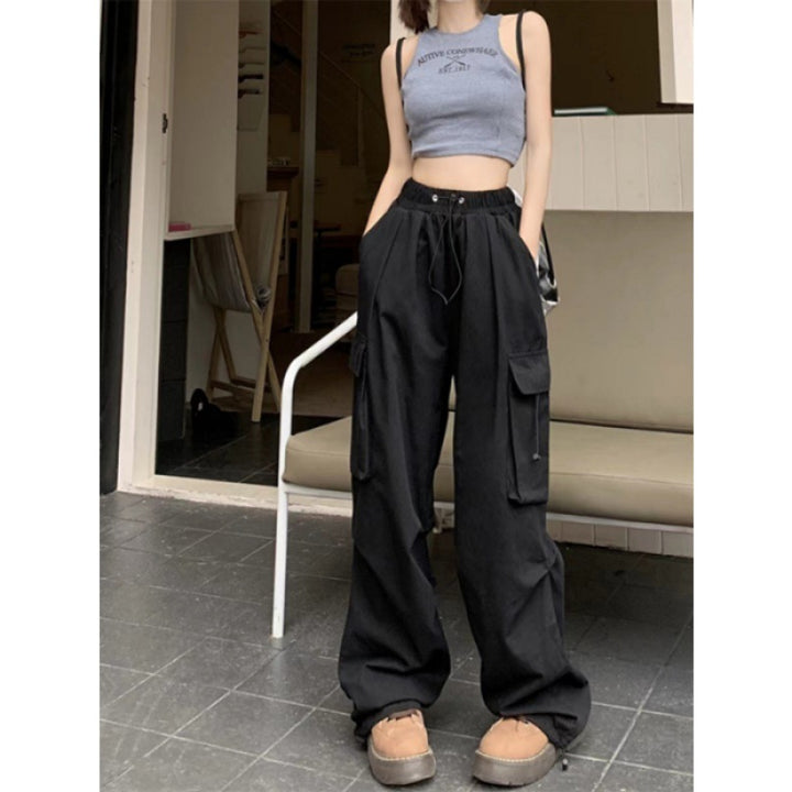 Damen Cargo-Hose mit seitlichen Taschen und elastischem Bund Drune