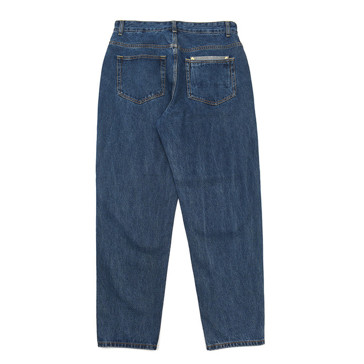 Damen High-Waisted Jeans im Vintage-Stil mit geradem Bein und praktischem Taschendesign Drune