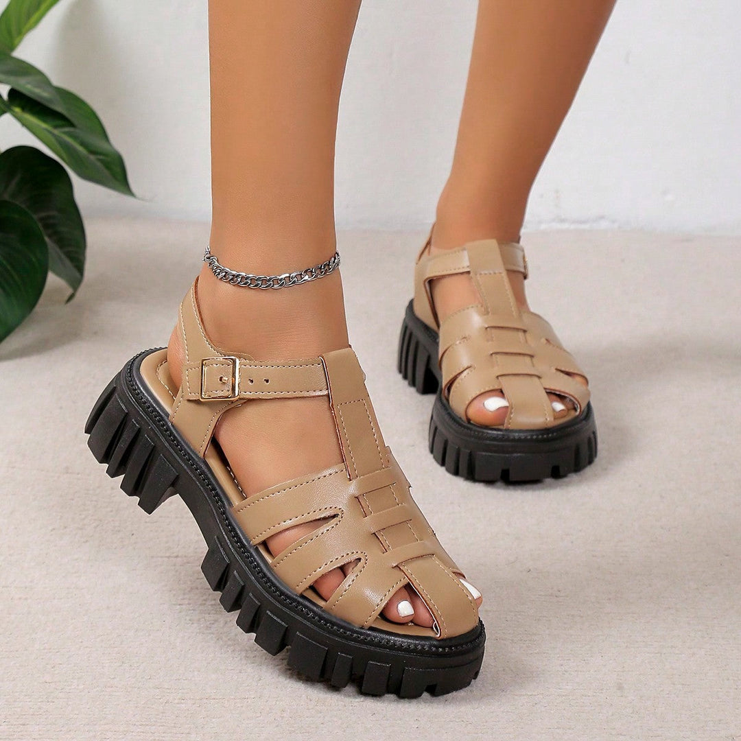 Damen Freizeit-Sandalen mit strukturiertem Obermaterial und rutschfester Sohle Drune
