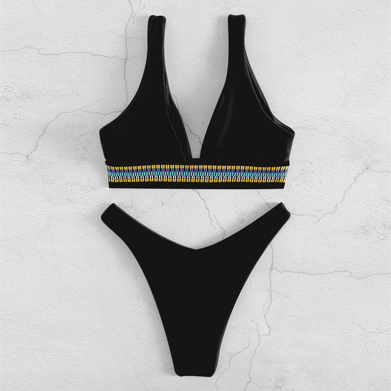Damen Bikini-Set mit elegantem V-Ausschnitt und geschmackvollem Detail Drune