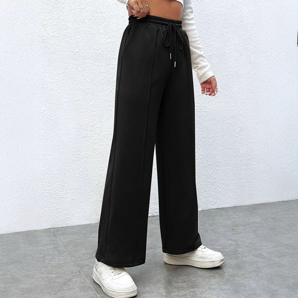 Damen weite Freizehhose mit elastischem Bund und Kordelzug Drune