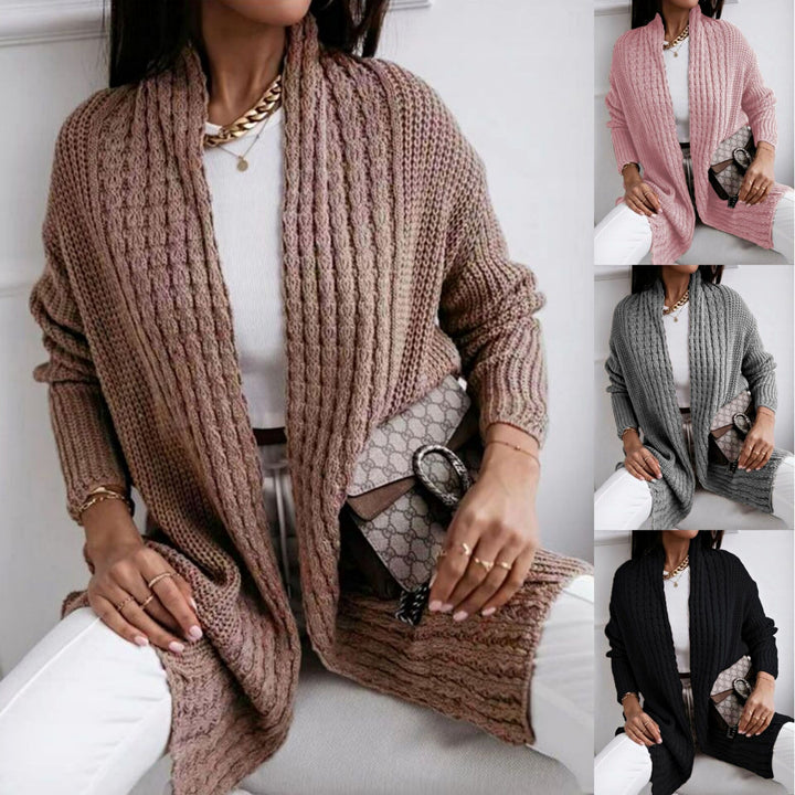 Damen Grobstrick Cardigan mit offenem Schnitt und modischem Strukturdesign Drune