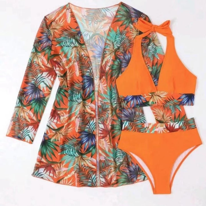 Damen Bikinikombination mit farbenfrohem Überwurf Drune