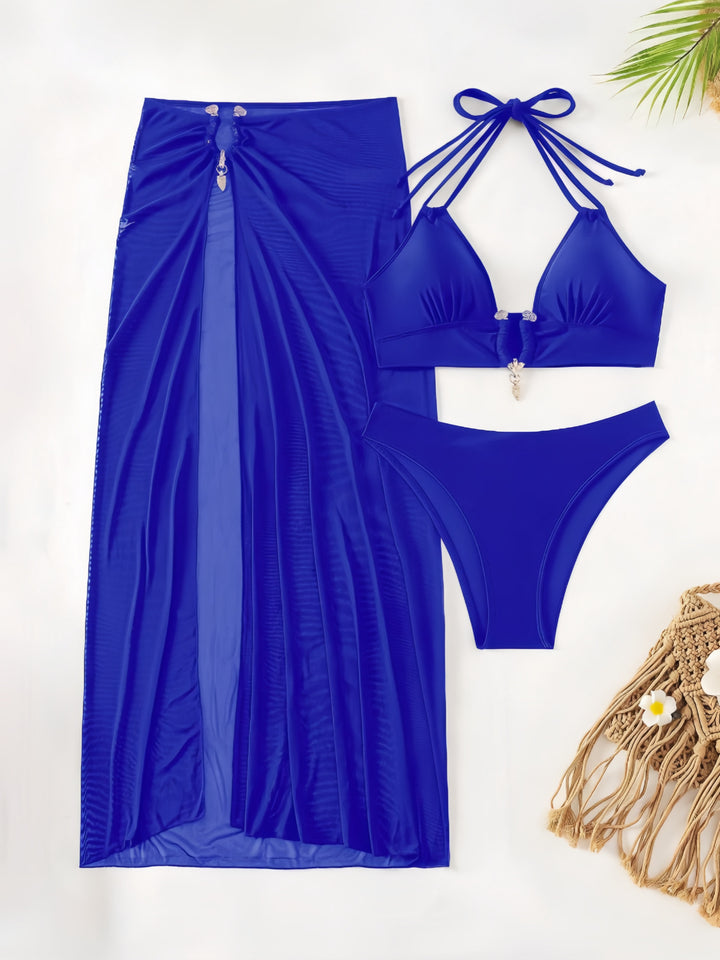 Damen Bikini-Set mit elegantem Wickelrock und raffinierten Details Drune