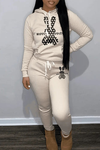 Damen Sweatshirt und Jogginghose Set mit niedlichem Kaninchenmotiv Drune