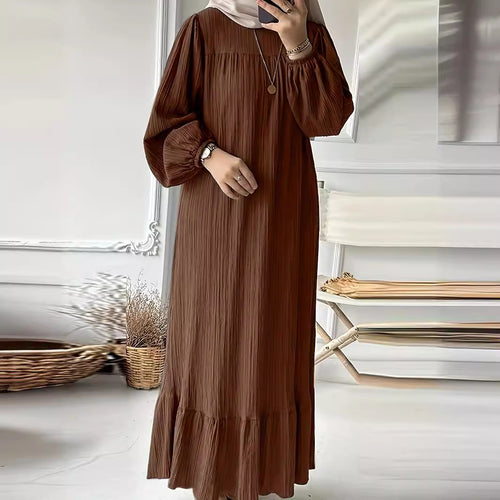 Damen Maxikleid aus leichtem Baumwollmischgewebe Drune