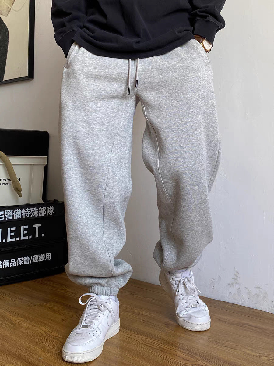 Herren nan tapered Jogginghose mit markanter Schrittnaht Kordelzug und elastischen Knöchelbündchen Drune