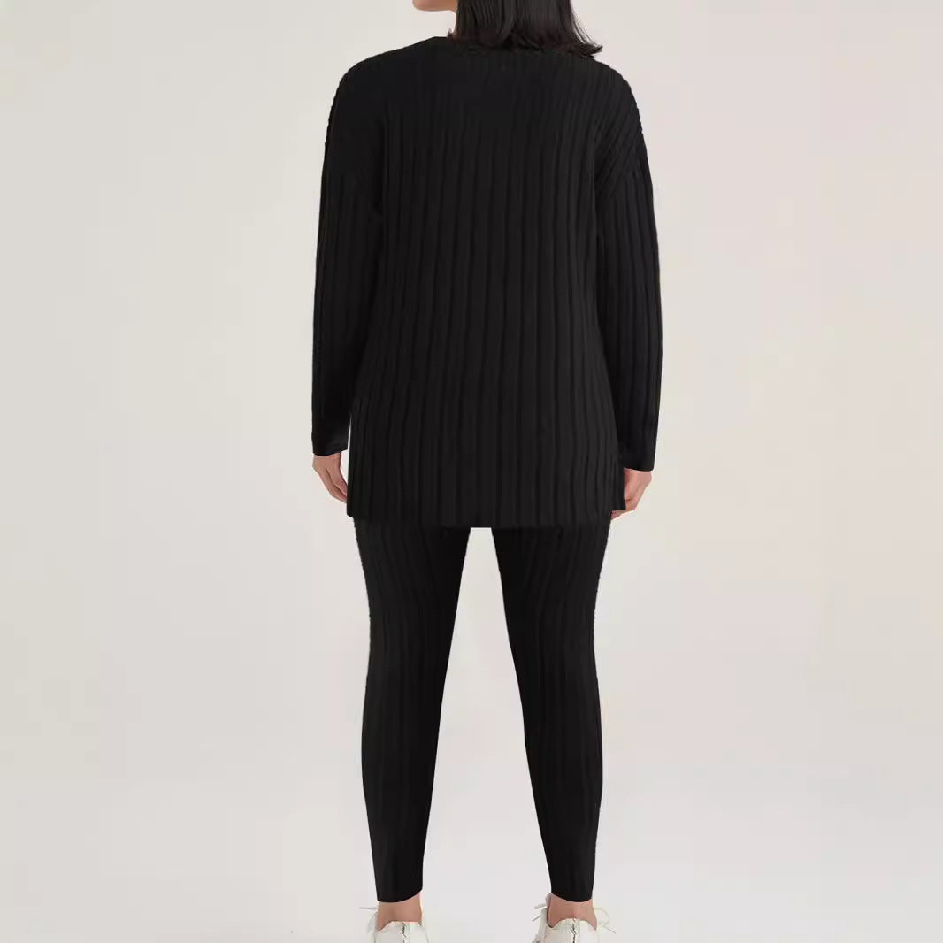 Damen Relaxed-Fit Freizeitanzug aus hochwertigem Strickstoff Drune